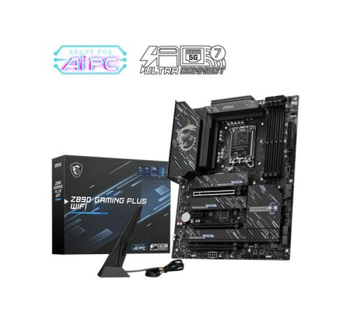 Материнская плата MSI Z890 GAMING PLUS WIFI Z890,LGA1851,4DDR5,3PCI-Ex16,1PCI-Ex1,4M.2 ,1USB4, 1USB3.2 Gen2 X2