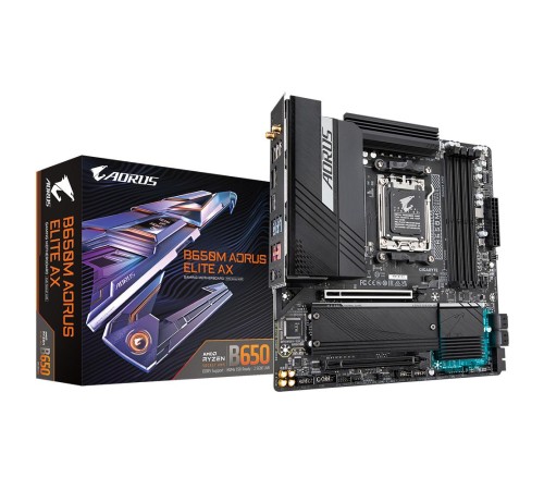 Материнская плата/ MB GIGABYTE AMD B650 sAM5, 4xDDR5(192GB), HDMI 2.1/DP, 2xPCIe 4.0x16, 1xLAN (2.5GbE), Wi-Fi, BT, 4xSATA 6Gb/s, 2xM.2, 1xUSB-C, 7xUSB 3.2, 4xUSB 2.0, mATX Материнская плата/ MB GIGABYTE AMD B650 sAM5, 4xDDR5(192GB), HDMI 2.1/DP, 2xPCIe 4.0x16, 1xLAN (2.5GbE), Wi-Fi, BT, 4xSATA 6Gb/s, 2xM.2, 1xUSB-C, 7xUSB 3.2, 4xUSB 2.0, mATX