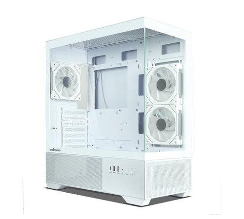 корпус ZALMAN CHRONIX, ATX, WHITE, WINDOW, 1xCombo (3.5’’ or 2.5’’), 1x3.5’’HDD, 2x2.5’’SSD, 1xUSB2.0, 1xUSB3.0, 1xUSB Type-C, SIDE 2x120mm ARGB, REAR 1x120mm ARGB