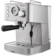 Кофемашина рожкового типа MAUNFELD/ Кофемашина рожкового типа MAUNFELD MF-721S PRO, мощность 1140 Вт, давление 15 бар, капучинатор, возможность приготовления 2 чашек, цвет нержавеющая сталь