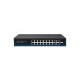 Управляемый L2 PoE коммутатор Gigabit Ethernet/ Управляемый L2 PoE коммутатор Gigabit Ethernet на 16 RJ45 PoE + 2 x RJ45 + 2 GE SFP портов. Порты: 16 x GE (10/100/1000 Base-T) с поддержкой PoE (IEEE 802.3af/at), 2 x GE (10/100/1000 Base-T) Uplink, 2 x GE