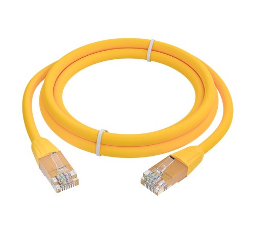 GCR Патч-корд прямой 3.0m LSZH UTP кат.6, желтый, 24 AWG, литой без фиксатора, ethernet high speed, RJ45, T568B