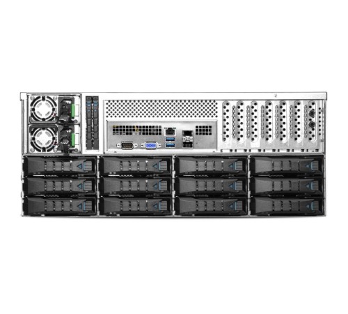 Серверный корпус/ RSC-4BT, 4U, 36xSATA/SAS HS 3,5/2,5" universal bay, 2* 7mm 2.5" rear HS bay, up to 12"(W) x 13"(D) E-ATX, 12G 24-port EOB BP with 3xSFF-8643 + 12G 12port EOB BP with 3xSFF-8643, 1200W 1+1 80+ Platinum, 28" slide