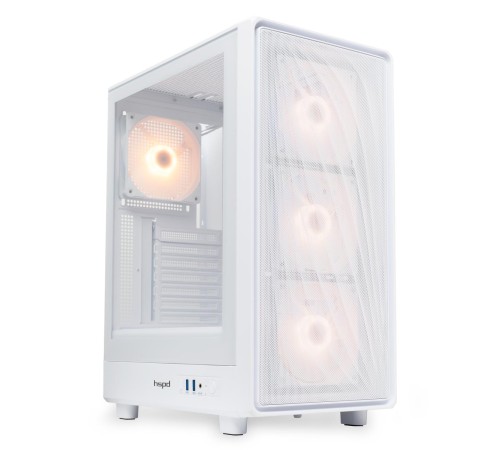Корпус без блока питания/ Case HSPD M510, Mesh Mid Tower, White, TG, 0.5 SPCC, 4x120mm ARGB (Orbis F1) ATX, mATX, mITX 180/280/160mm 1x2.5", 1x3.5", 7xPCI 2xUSB-A 3.0 517x277x418mm Корпус без блока питания/ Case HSPD M510, Mesh Mid Tower, White, TG, 0.5 SPCC, 4x120mm ARGB (Orbis F1) ATX, mATX, mITX 180/280/160mm 1x2.5", 1x3.5", 7xPCI 2xUSB-A 3.0 517x277x418mm