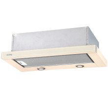 Вытяжка Korting/ Встраиваемая вытяжка с выдвижным экраном  в ретро дизайне,ширина 60 см, 3 режима, механическое управление, 650 м3/ч., алюминиевые жировые фильтры,  LED освещениe -  2 лампы, ур.шума  57дб, панель-бежевое стекло(обработка фасет)