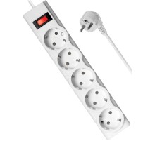 Сетевой фильтр ILS 351 1.8 м, белый, 5 розеток/ Surge protector Defender ILS 353 1.8 m, white, 5 outlets