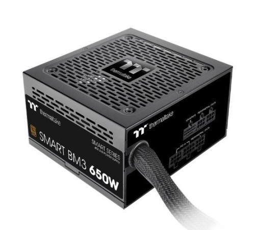 Блок питания Thermaltake Smart BM3 650W, ATX 3.0, PCIe Gen 5.0, APFC, 12cm Fan, 80+ Bronze, Semi Modular, Retail Блок питания Thermaltake Smart BM3 650W, ATX 3.0, PCIe Gen 5.0, APFC, 12cm Fan, 80+ Bronze, Semi Modular, Retail