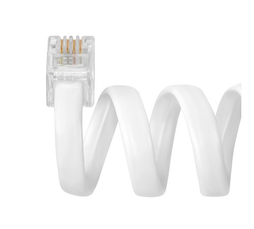 GCR Телефонный шнур витой для трубки 1.5m, RJ9 4P4C (джек) белый, GCR-53089 GCR Телефонный шнур витой для трубки 1.5m, RJ9 4P4C (джек) белый, GCR-53089