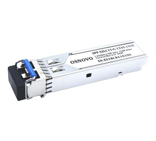 Модуль/ OSNOVO SFP Модуль SM, два волокна, разъем 2*LC, 1,25 Гбит/c, до 20км, Tx:1310/Rx:1310, DDM Модуль/ OSNOVO SFP Модуль SM, два волокна, разъем 2*LC, 1,25 Гбит/c, до 20км, Tx:1310/Rx:1310, DDM