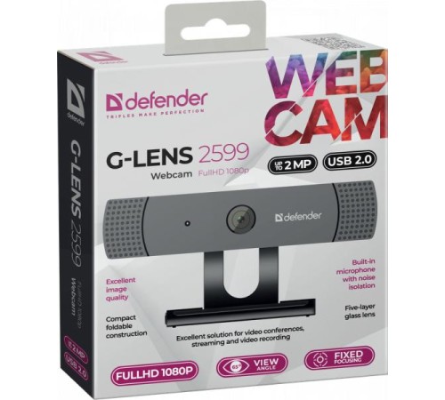 Defender Веб-камера G-lens 2599 FullHD 1080p, 2МП Defender Веб-камера G-lens 2599 FullHD 1080p, 2МП