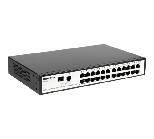 Коммутатор/ Unmanaged Switch 24x100Base-TX, 1xCombo 1000Base-T/SFP, metal case, 19" w/brackets