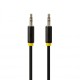 Greenconnect Кабель аудио 0.5m jack 3,5mm/jack 3,5mm черный, желтая окантовка, ультрагибкий, 28 AWG, M/M, Premium GCR-AVC1114-0.5m, экран, стерео