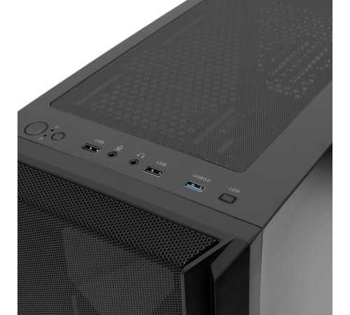Корпус без блока питания/ Case HSPD M730, Mesh Mid Tower, Black, TG, 0.4 SPCC, no fans, E-ATX, ATX, mATX, mITX, 155/280/175-200mm, 2x2.5", 2x3.5", 7xPCI, 1xUSB-A 3.0, 2xUSB-A 1.0, 335x193x445mm