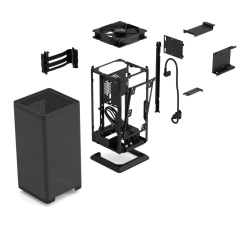 Корпус без блока питания/ Case Fractal Design Mood, Mini-Tower, 1x180mm, 2xUSB-A 3.0 + 1xUSB 3.2 Type-C, SFX PSU Support, mITX Black