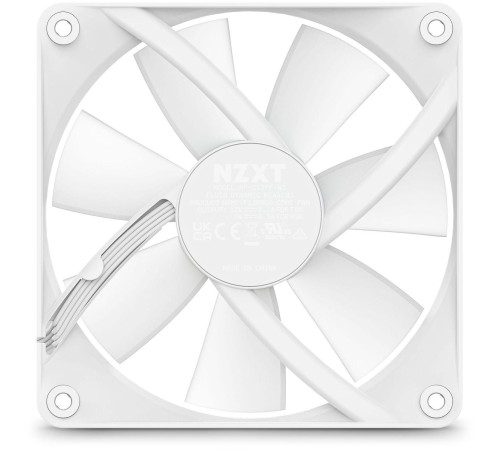 Кулер для корпуса ПК/ Case Cooler NZXT F120 RGB Core (120x120x25mm, 4-pin PWM, RGB, 78.86CFM, 33.88dBA, 1800RPM, White)