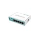 Маршрутизатор MikroTik hEX with Dual Core 880MHz MHz CPU, 256MB RAM, 5 Gigabit LAN ports, USB, RouterOS L4, plastic case, PSU