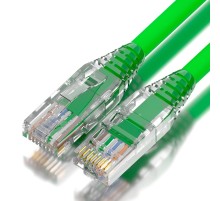 GCR Патч-корд 0.3m LSZH UTP кат.5e, зеленый, коннектор ABS, 24 AWG, ethernet high speed 1 Гбит/с, RJ45, T568B, GCR-52989