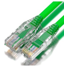 GCR Патч-корд 0.3m LSZH UTP кат.5e, зеленый, коннектор ABS, 24 AWG, ethernet high speed 1 Гбит/с, RJ45, T568B, GCR-52989