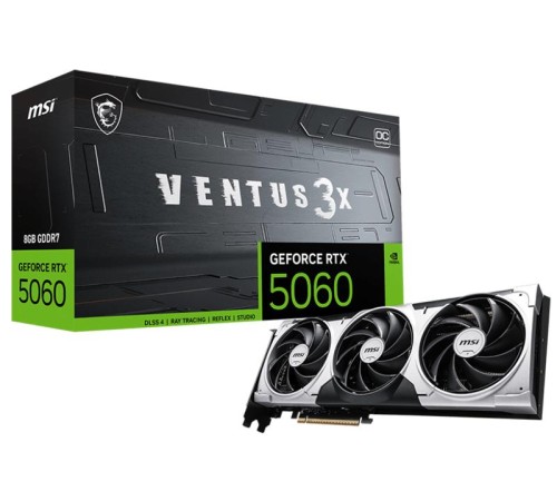 Видеокарта MSI RTX 5060 8G VENTUS 3X OC//RTX 5060, HDMI, DP*3, 8G, D7