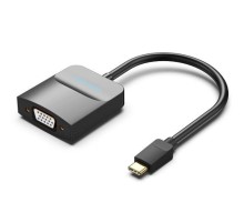 Мультимедиа конвертер Vention USB Type C M/VGA 15F, Черный