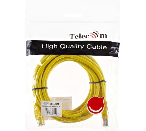 Патчкорд/ Патчкорд литой "Telecom" UTP кат.5е 5,0м желтый