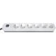 Фильтр-удлинитель PowerCom SP-06W 5.0M, 6 розеток, белый, 16А, 4кВт, 380Дж, защитные шторки, защита от КЗ, перегрузки, ВЧ и импульсных помех, кабель 3x1.5 мм2, ШхГхВ 338.5х50х40.2 мм, вес 0.82 кг./ Surge protector PowerCom SP-06W 5.0M, 6 sockets, white, 1