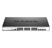 Коммутатор/ DGS-1210-28X/ME Managed L2 Metro Ethernet Switch 24x1000Base-T, 4x10GBase-X SFP+, Surge 6KV, CLI, RJ45 Console, RPS
