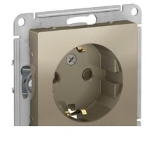 ATLASDESIGN РОЗЕТКА с заземлением со шторками, 16А, механизм, ШАМПАНЬ