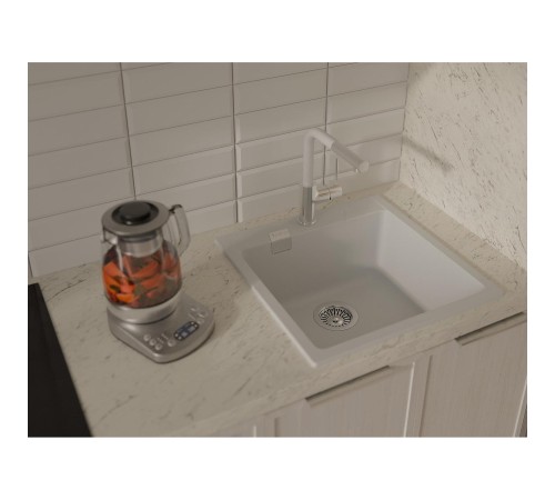 Кухонная мойка RIVELATO RIVELATO Мойка RAUM 50 1-чаша 500*510мм, монтаж: врезной, материал: кварц, цвет: иней Кухонная мойка RIVELATO RIVELATO Мойка RAUM 50 1-чаша 500*510мм, монтаж: врезной, материал: кварц, цвет: иней