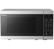 Микроволновая печь Sharp/ 20 л, 800 Вт, переключатели - сенсор, гриль, дисплей, 44 см x 25.8 см x 32.4 см,серебристый металлик