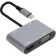 Адаптер/ Адаптер USB Type-Cm-->VGA, HDMI 4k*30Hz, USB3.0, PD, Audio, iOpen (Aopen/Qust)<ACU4511>