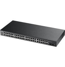 Коммутатор/ Zyxel GS1900-48 Smart L2 switch rack 19", 48xGE, 2xSFP, factory reset button