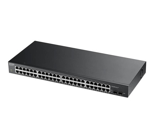Коммутатор/ Zyxel GS1900-48 Smart L2 switch rack 19", 48xGE, 2xSFP, factory reset button