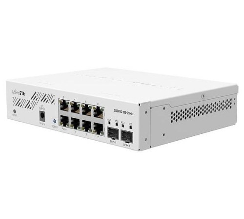 Коммутатор MikroTik Cloud Smart Switch 610-8G-2S+IN with 8 x Gigabit ports, 2 x SFP+ cages, SwOS, desktop case, PSU