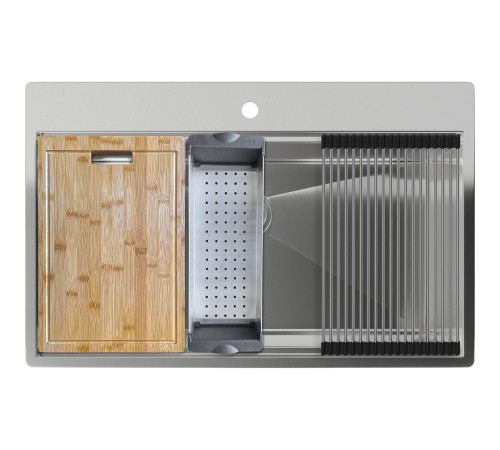 Кухонная мойка RIVELATO Rivelato Rinox 8044 UN Мойка нерж.сталь 1 чаши 800*440*200 в комплекте (доска, коландер, рол мат), монтаж: универсальный, материал: нержавеющая сталь, цвет: нержавеющая сталь Кухонная мойка RIVELATO Rivelato Rinox 8044 UN Мойка нерж.сталь 1 чаши 800*440*200 в комплекте (доска, коландер, рол мат), монтаж: универсальный, материал: нержавеющая сталь, цвет: нержавеющая сталь