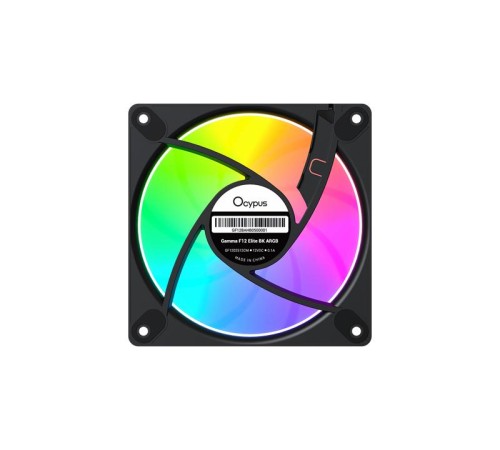 Вентилятор для корпуса Ocypus Gamma F12 Elite BK ARGB REVERSE BLADE, 120x120x25mm, 4-PIN PWM, 600-1800 RPM, 26 DBA MAX, HYDRO BEARING