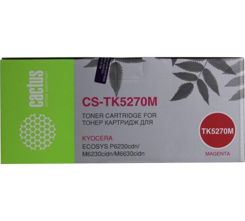 -/ Картридж лазерный Cactus CS-TK5270M TK-5270M пурпурный (6000стр.) для Kyocera Ecosys P6230cdn/M6230c