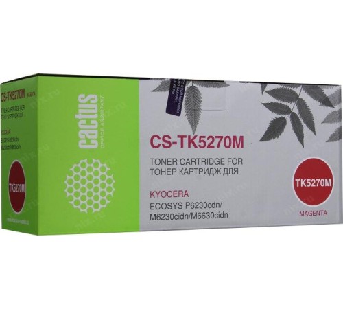 -/ Картридж лазерный Cactus CS-TK5270M TK-5270M пурпурный (6000стр.) для Kyocera Ecosys P6230cdn/M6230c