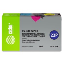 -/ Картридж струйный Cactus CS-SJIC22PBK C33S020601 черный (34мл) для Epson ColorWorks C3500