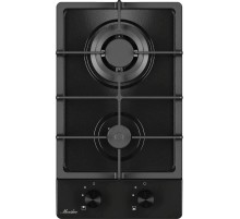 Варочная поверхность MONSHER/ Варочная поверхность MONSHER, газ, High-Tech, 29 см, автоматический электроподжиг, газ-контроль, форсунки под сжиженый газ, SABAF конфорки, чугунные решетки, цвет черный