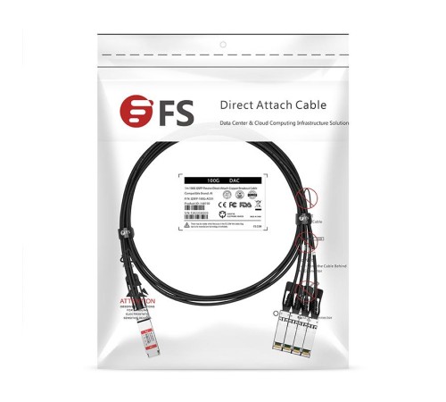 Твинаксиальный медный кабель/ Generic Compatible 100G QSFP28 to 4 x 25G SFP28 Passive Direct Attach Copper Breakout Cable Твинаксиальный медный кабель/ Generic Compatible 100G QSFP28 to 4 x 25G SFP28 Passive Direct Attach Copper Breakout Cable