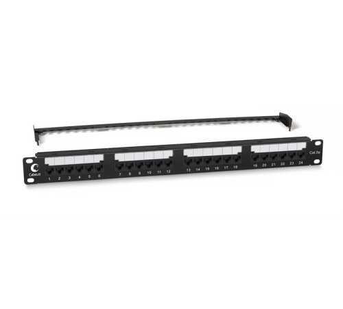 Патч-панель 19" (1U), 24 порта RJ-45, категория 5e, Dual IDC, с орган. Cabeus PL2-24-Cat.5e-Dual IDC Патч-панель 19" (1U), 24 порта RJ-45, категория 5e, Dual IDC, с задним кабельным организатором, new