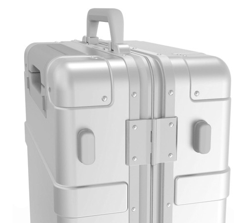 Чемодан NINETYGO Metal Luggage  24" серебристый 105001 (Вскрытая упаковка)