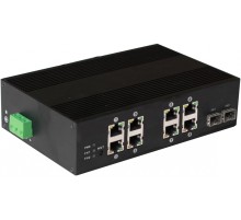 Коммутатор/ OSNOVO Промышленный 10-портовый PoE коммутатор, 8 x 10/100Base-T с PoE (до 25W) + 2 x 1000Base-X. Суммарно PoE до 200W. Питание DC48-55V(205W), БП поставляется опционально