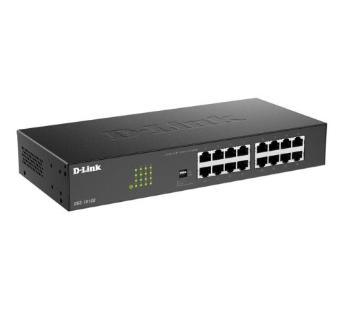 Коммутатор D-Link Неуправляемый коммутатор, 16x1000Base-T, DIP-переключатель, защита от статического электричества до 1 кВ