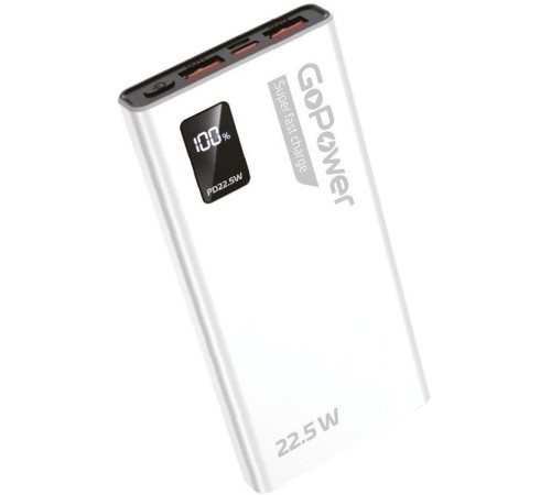 Внешний аккумулятор/ Внешний аккумулятор GoPower PB03-10 10000mAh 3.0A 22.5W 2USB/Type-C белый (1/50) Внешний аккумулятор/ Внешний аккумулятор GoPower PB03-10 10000mAh 3.0A 22.5W 2USB/Type-C белый (1/50)