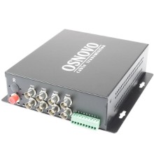 Передатчик/ OSNOVO RA-H82-15F Оптический приемник 8 каналов видео HDCVI/HDTVI/AHD/CVBS и 1 двунаправленного канала управления (RS485/полудуплекс) по одномодовому оптоволокну до 20км