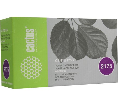 -/ Картридж лазерный Cactus CS-TN2175S TN-2175 черный (2600стр.) для Brother HL-2140/2150/2170