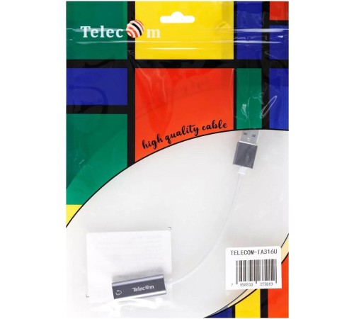 Переходник/ Переходник аудио USB2.0(M)-->3.5мм F (гнездо) Telecom  0.1м <TA316U>