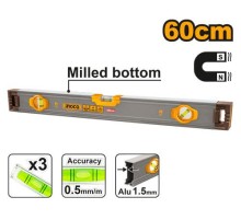 Пузырьковый уровень с мощными магнитами Ingco HSL38060M,60 см, 3 уровня